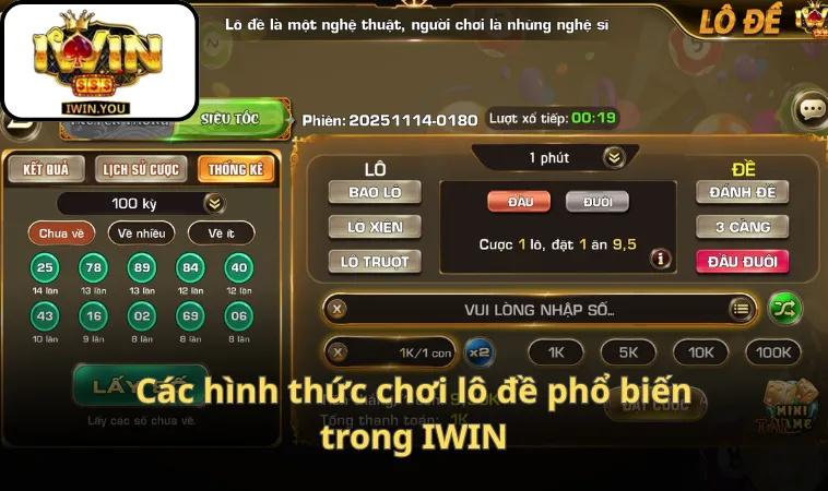 Các hình thức chơi lô đề phổ biến trong IWIN
