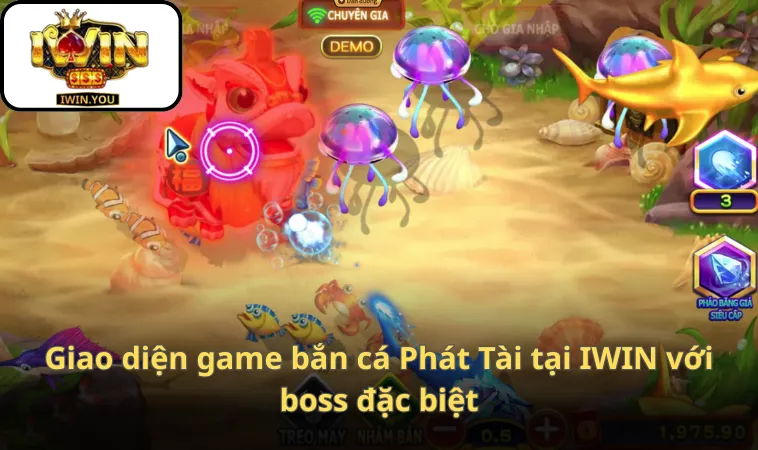 Giao diện game bắn cá Phát Tài tại IWIN với boss đặc biệt