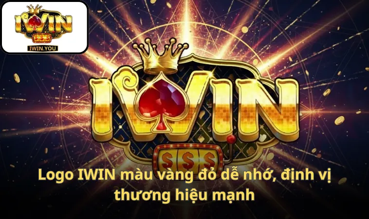 Logo IWIN màu vàng đỏ dễ nhớ, định vị thương hiệu mạnh