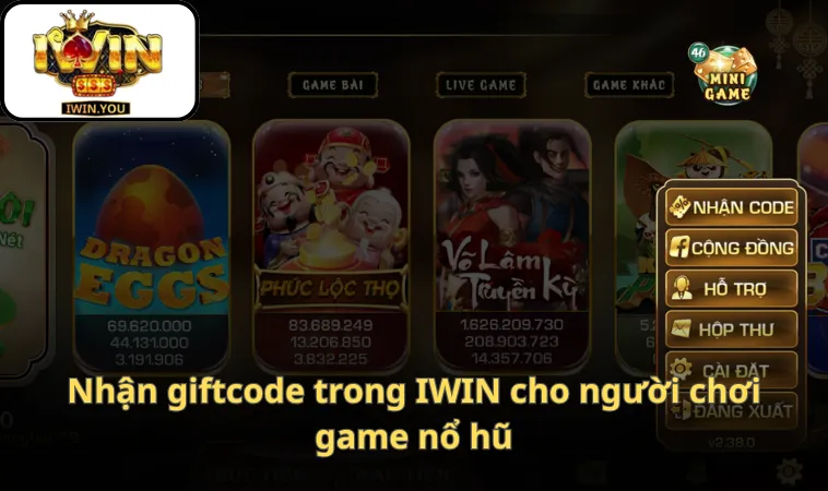 Nhận giftcode trong IWIN cho người chơi game nổ hũ